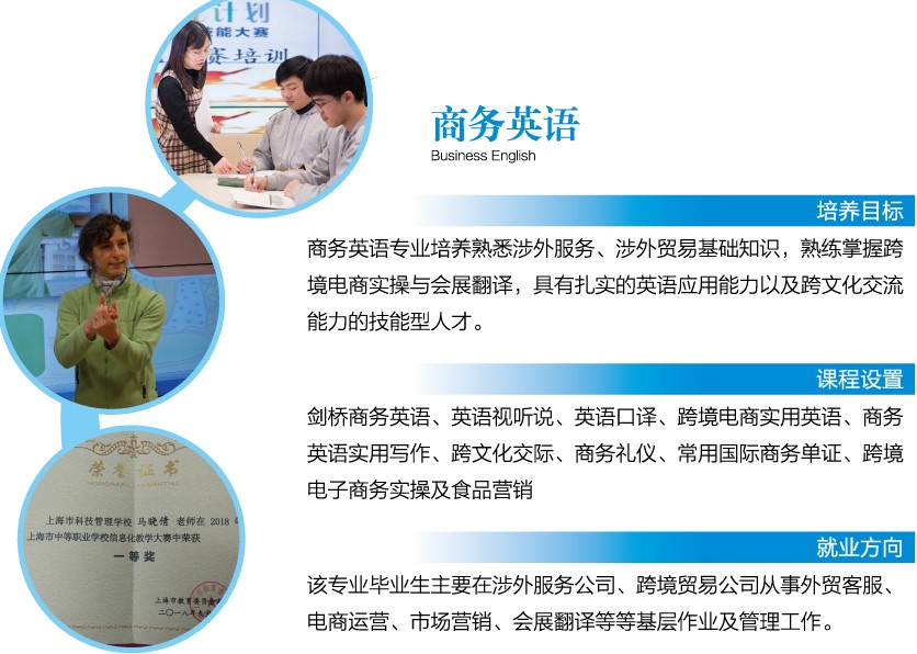 上海科技管理学校商务英语专业